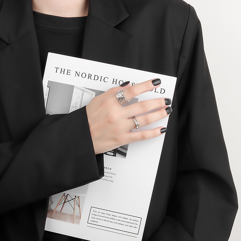 S925 sterling silver ring opening adjustable women's ring style - Image 4