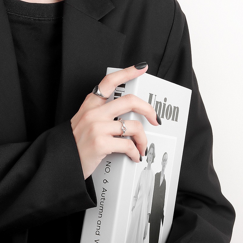 S925 sterling silver ring opening adjustable women's ring style - Image 4