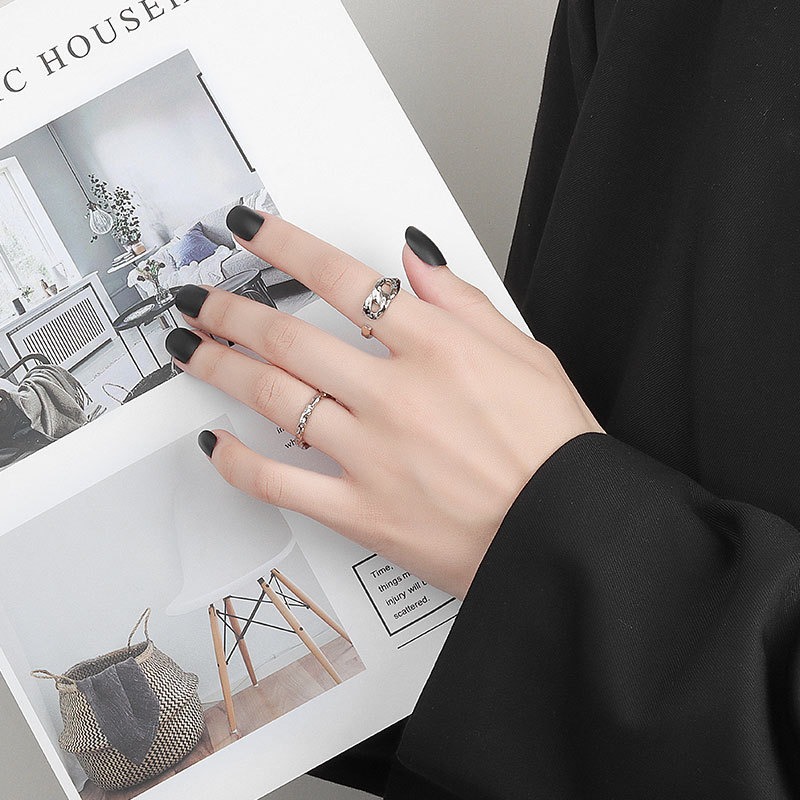 S925 sterling silver ring opening adjustable women's ring style - Image 4