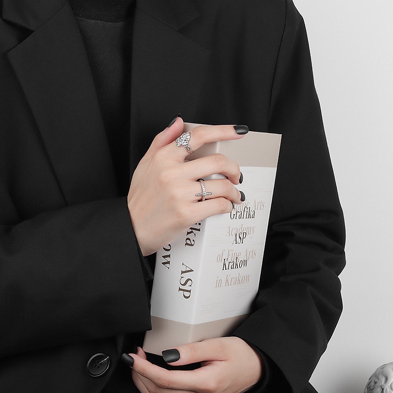 S925 sterling silver ring opening adjustable women's ring style - Image 4