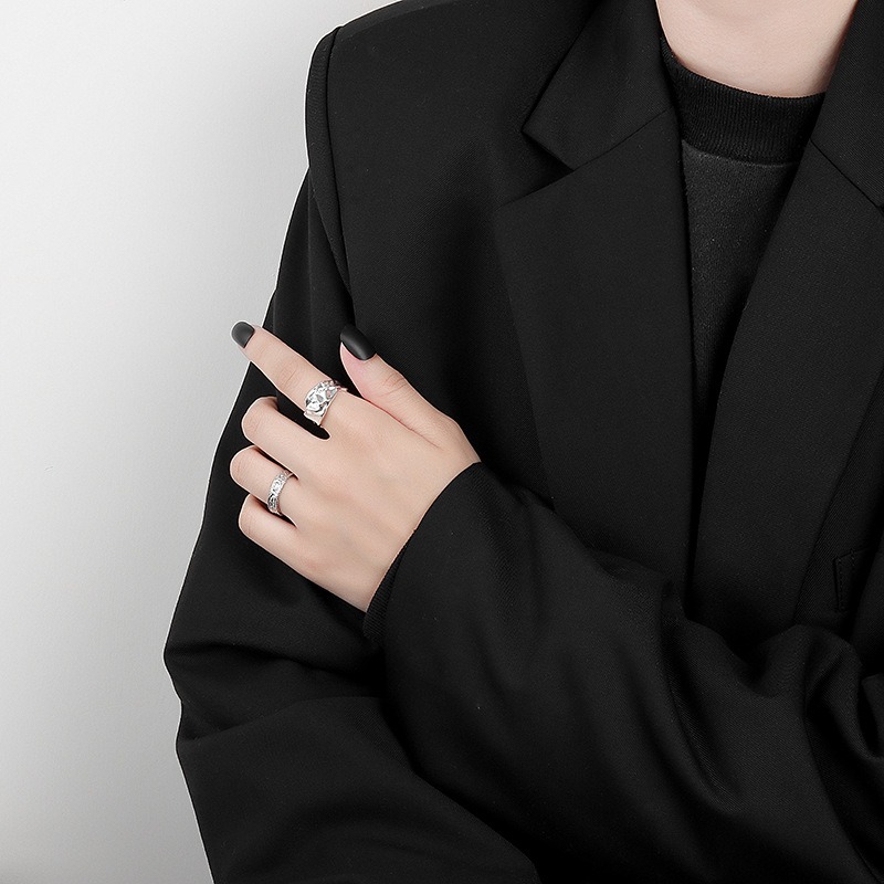 S925 sterling silver ring opening adjustable women's ring style - Image 4