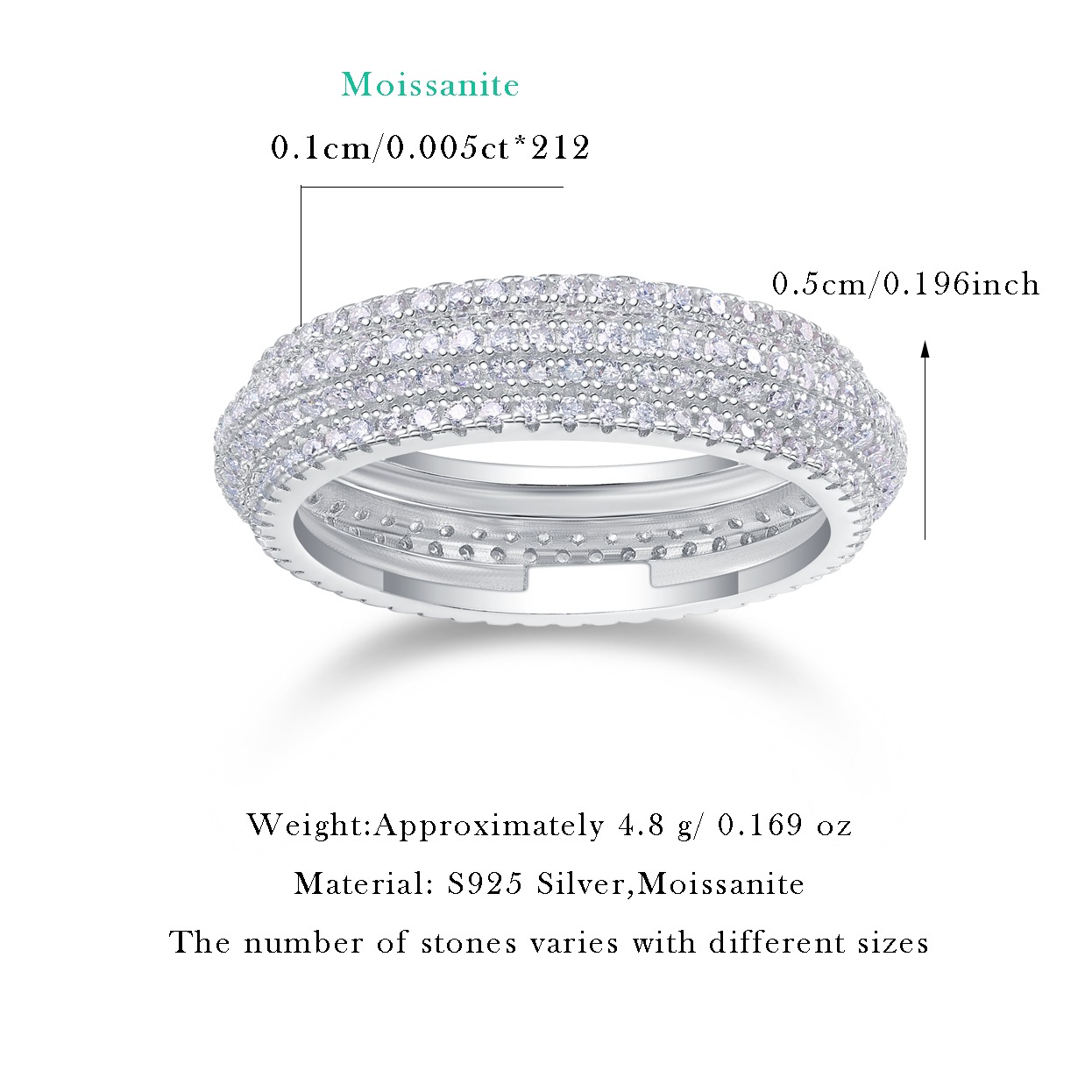 s925 Sterling Silver Designer Open Latest Fashion Women Wedding Rings - Image 2