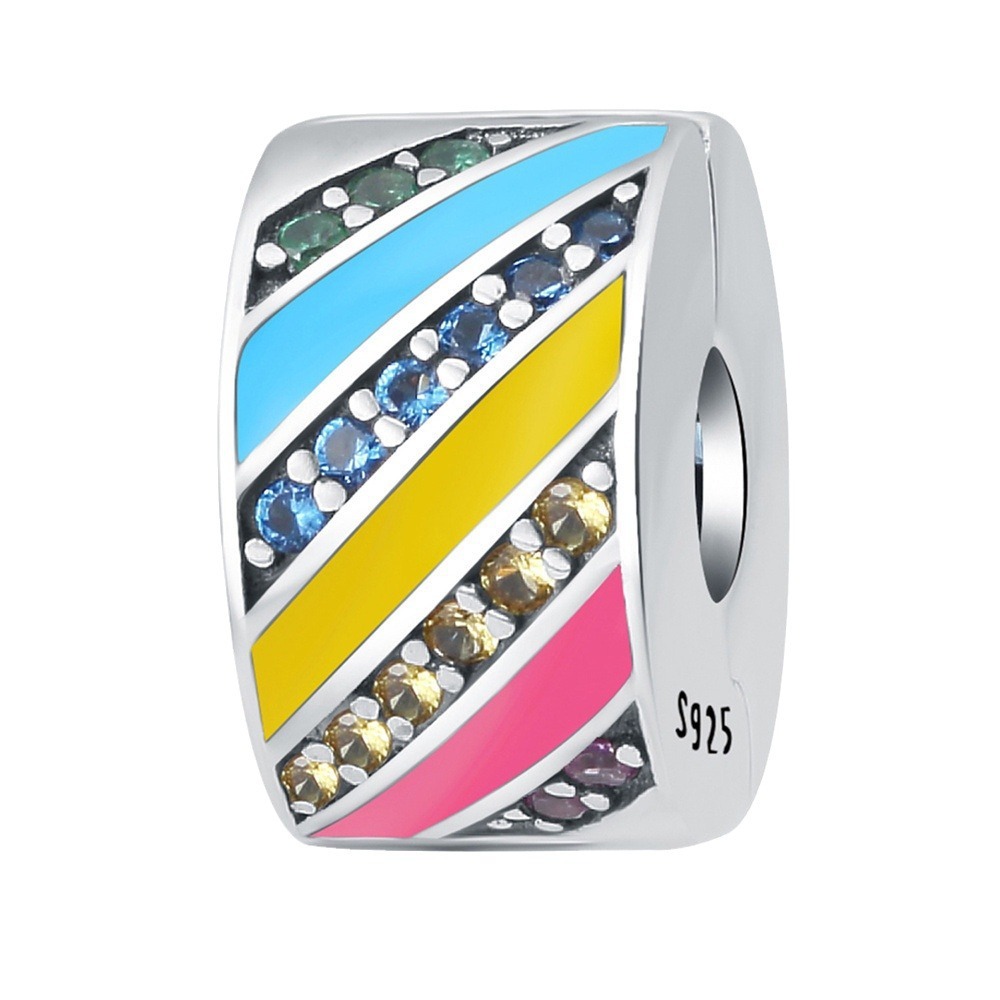 S925 Sterling Silver Beaded DIY Rainbow Round Bracelet Accessories - Image 2