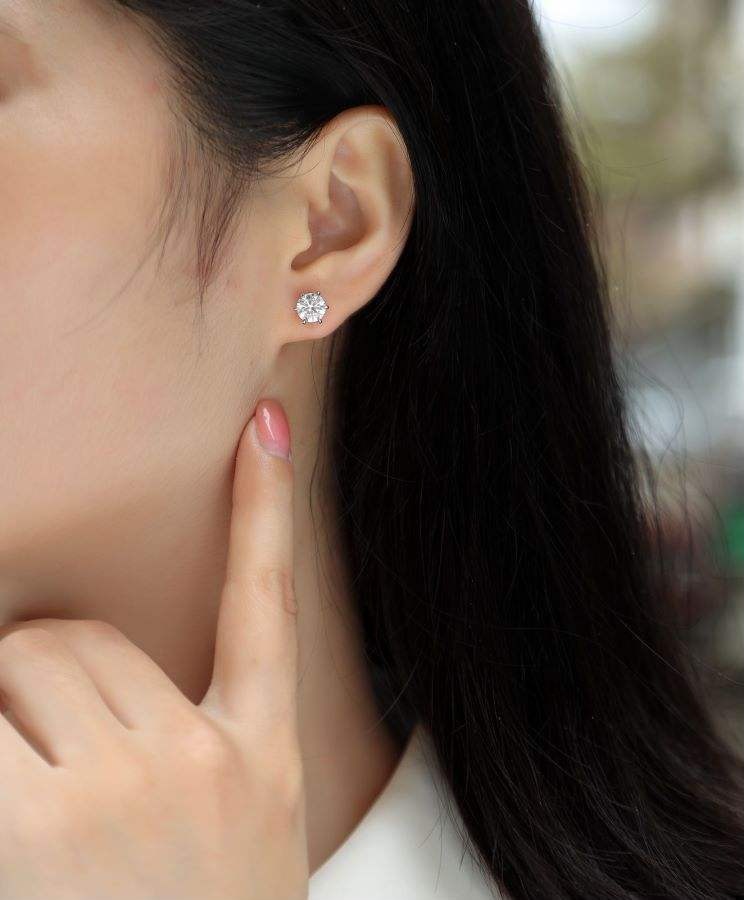 1CT D Color Moissanite S925 Sterling Silver Earrings - Image 6