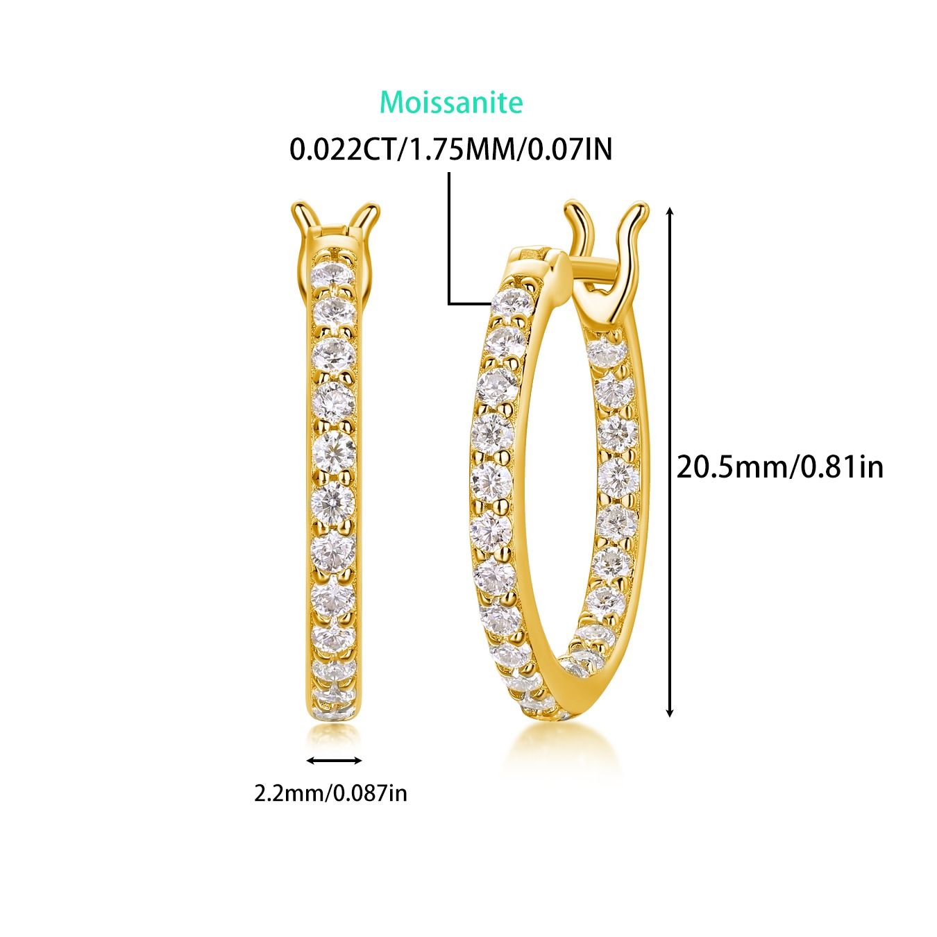 Moissanite S925 sterling silver earrings - Image 2