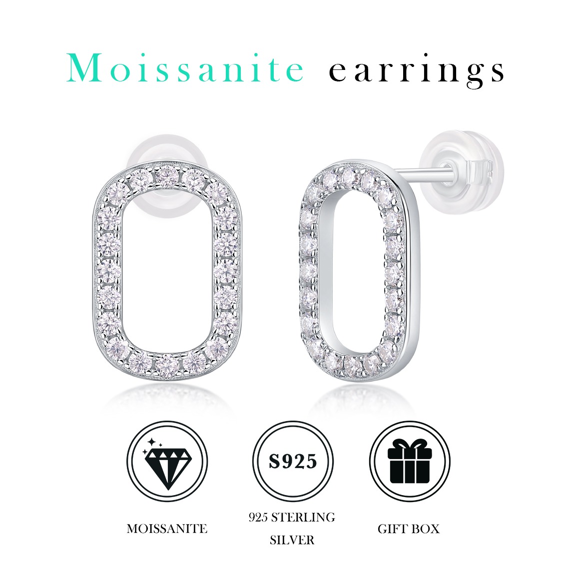 Moissanite S925 sterling silver earrings - Image 4