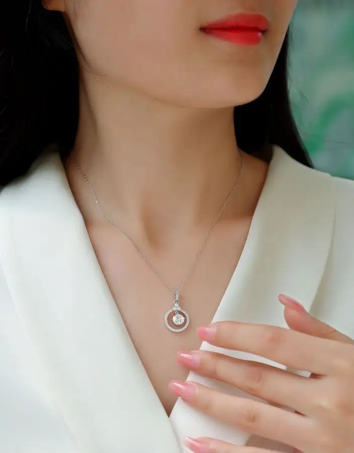 Elegant 1 Carat D Color (VVS1) Moissanite Necklace with 925 Sterling Silver - Image 5