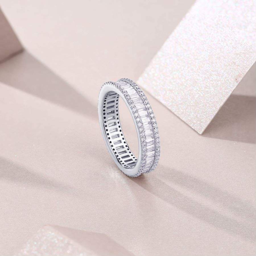 1.1mm Moissanite Promise Rings for Couples 925 Sterling Silver D Color VVS1 Fine Jewelry Wedding Bands for Women - Image 4