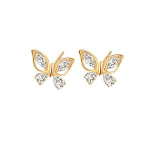 S925 sterling silver stud earrings butterfly earrings