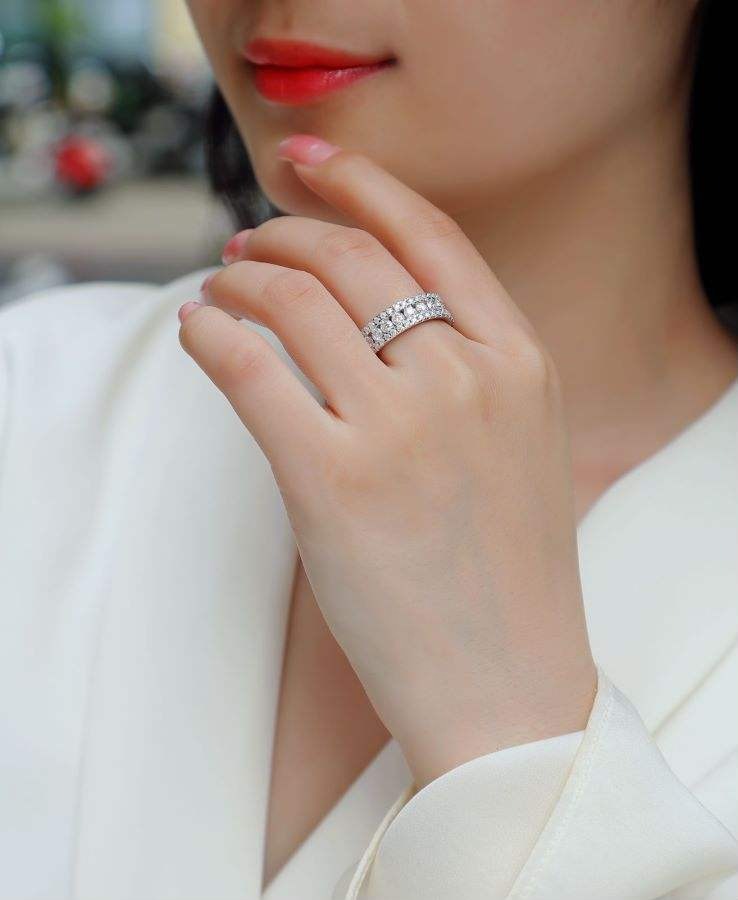 S925 Sterling Silver Sparkling GRA Moissanite Diamonds Wedding Engagement Ring for Women Anniversary Gift Fine Jewelry - Image 5