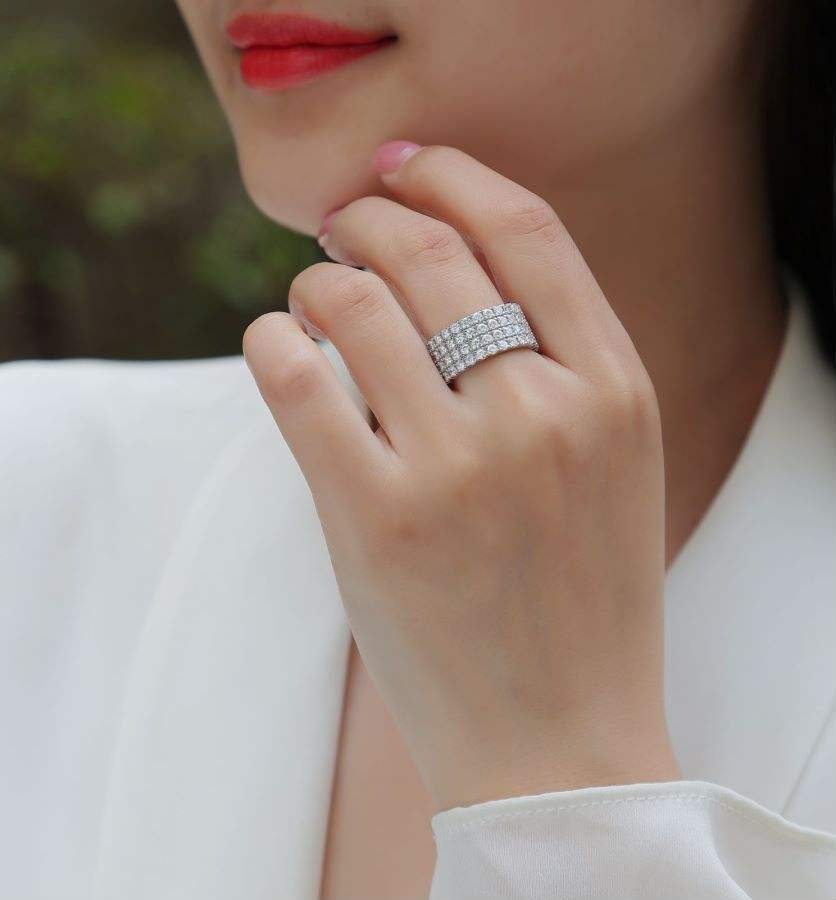 Moissanite Ring S925 Sterling Silver Men's - Image 5