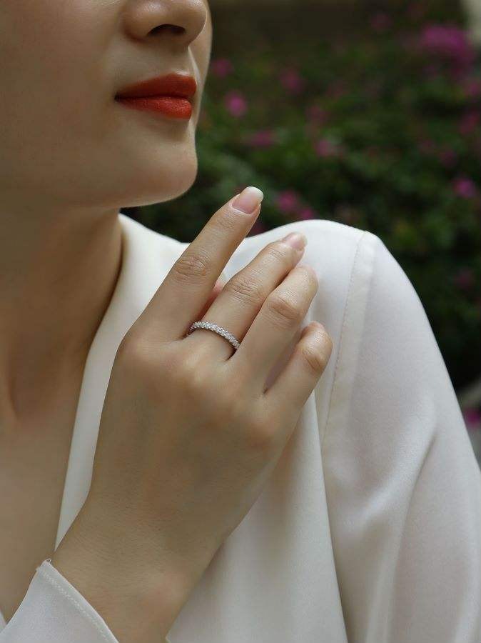 Moissanite Rings Unisex S925 Sterling Silver 2mm - Image 5