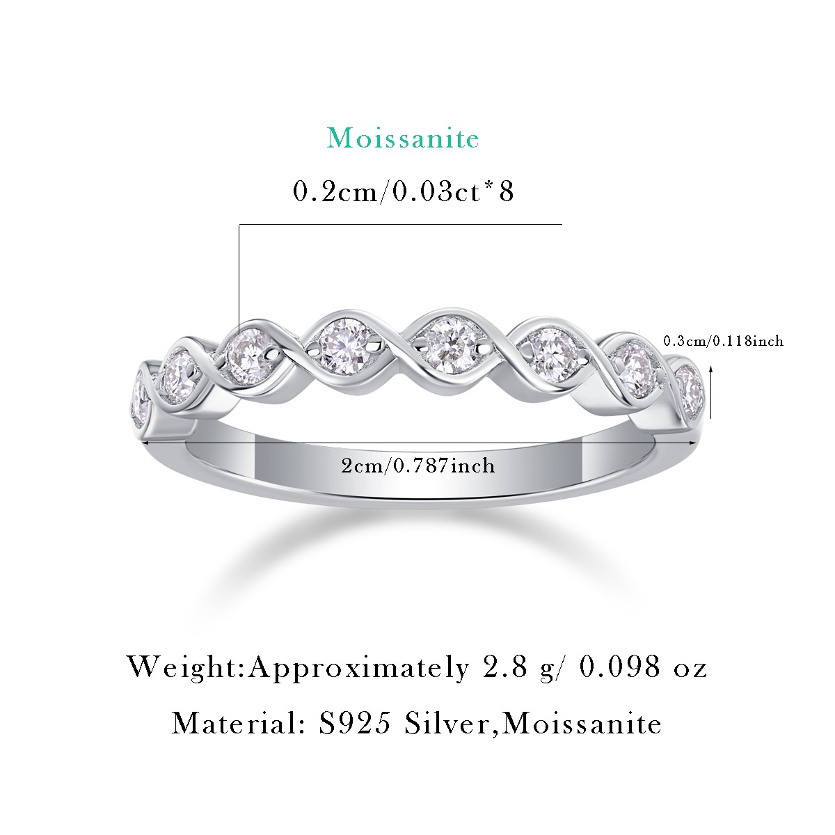 S925 Sterling Silver Moissanite Engagement Diamond Ring Moissanite Wedding Ring With GRA Certificate - Image 2