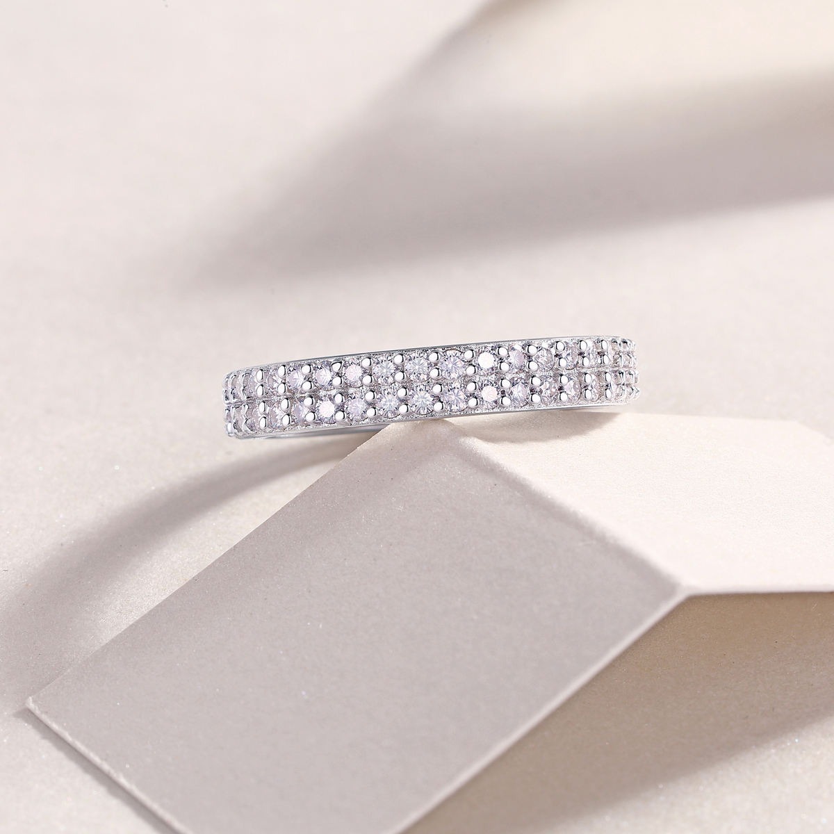 S925 Sterling Silver Moissanite Eternity Band Rings Affordable Price Moissanite Engagement Wedding Rings - Image 4