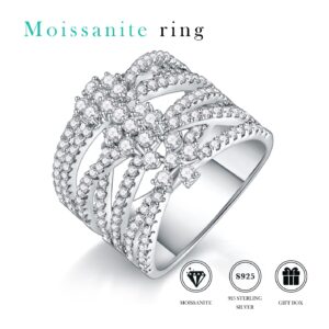 S925 Silver women's Moissanite Fashion Women Ring