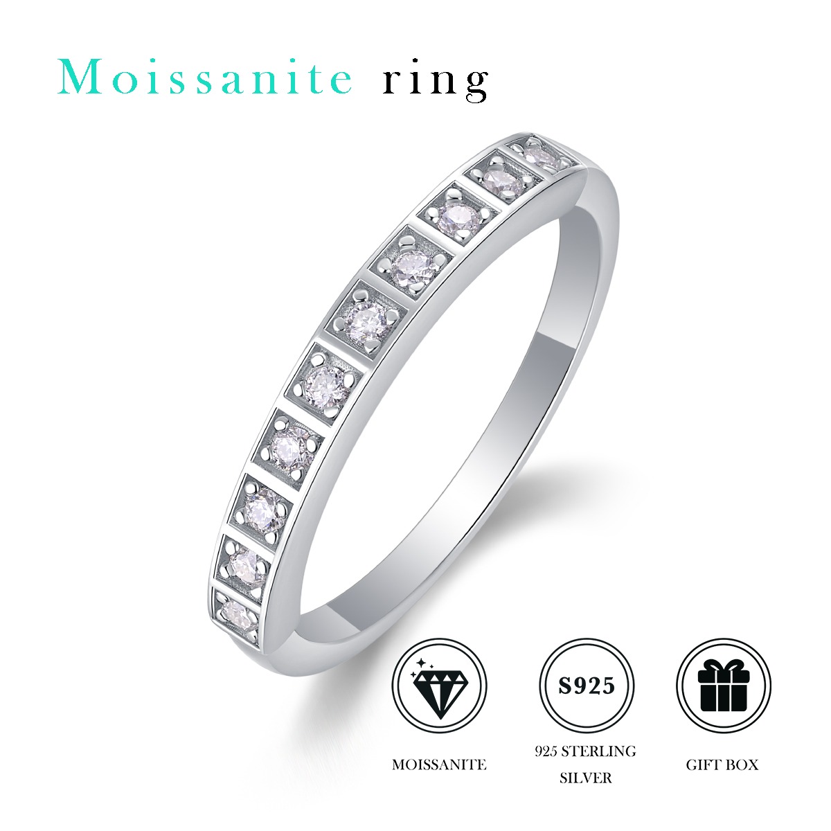 S925 sterling silver ring diamond moissanite love couple wedding engagement ring for women