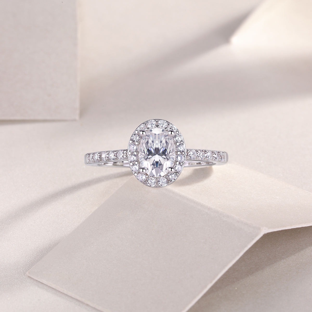 Wholesale 925 Sterling Silver 1ct Moissanite Engagement Ring Jewelry Gold Ring With GRA - Image 3