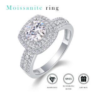 S925 Sterling Silver Moissanite Eternity Band Rings 1ct Moissanite Engagement Wedding Rings
