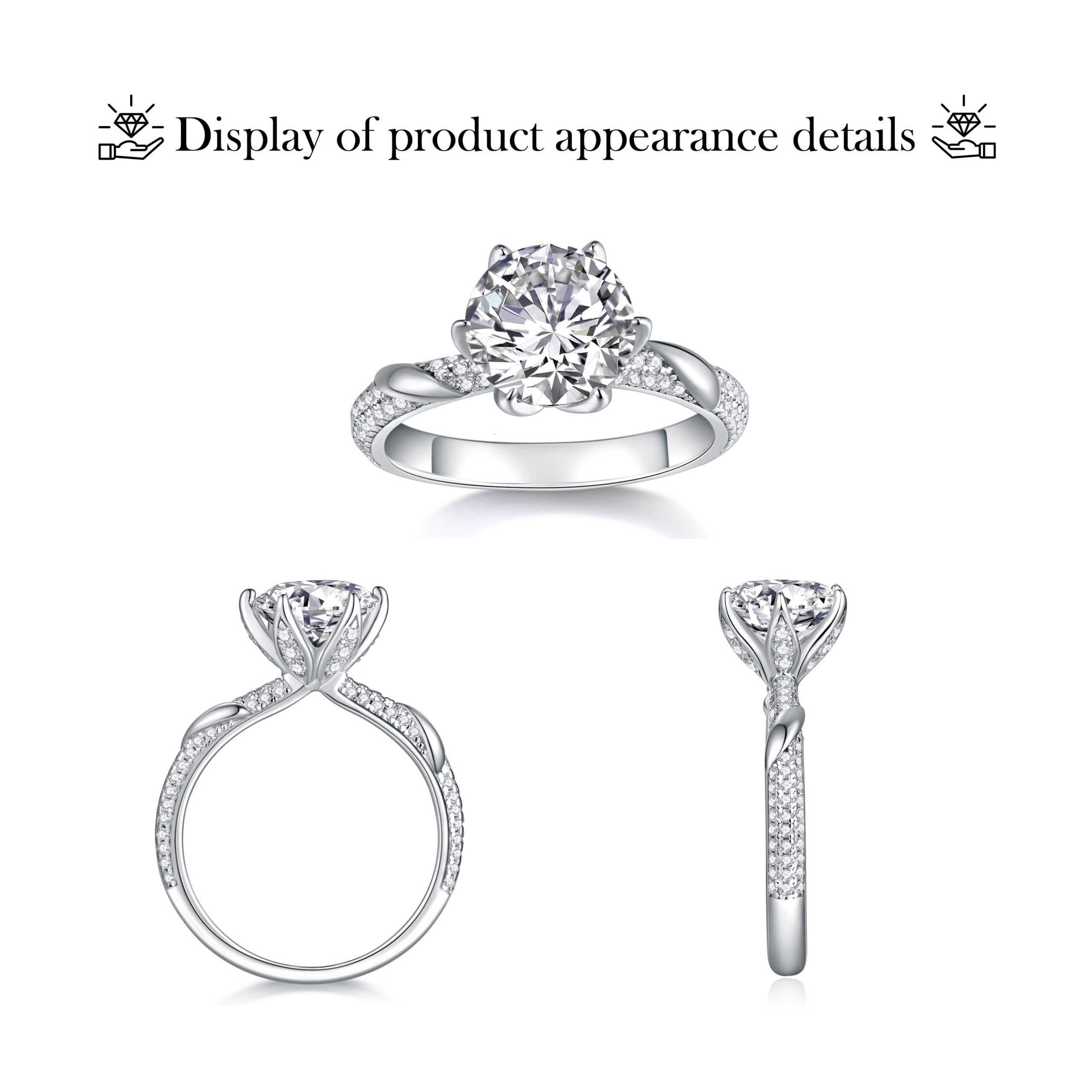 High Quality Classic Rings s925 Sterling Silver Designer Open Latest Fashion Women Wedding Rings - Image 3