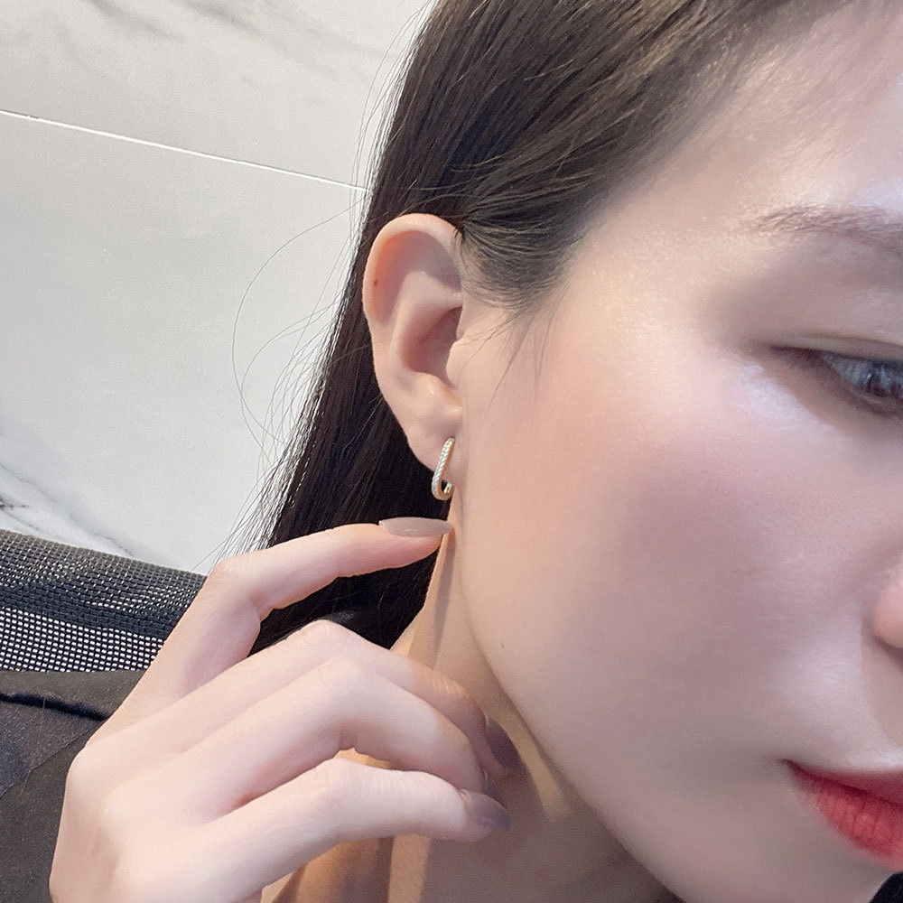 S925 sterling silver stud earrings U-shaped earrings - Image 4