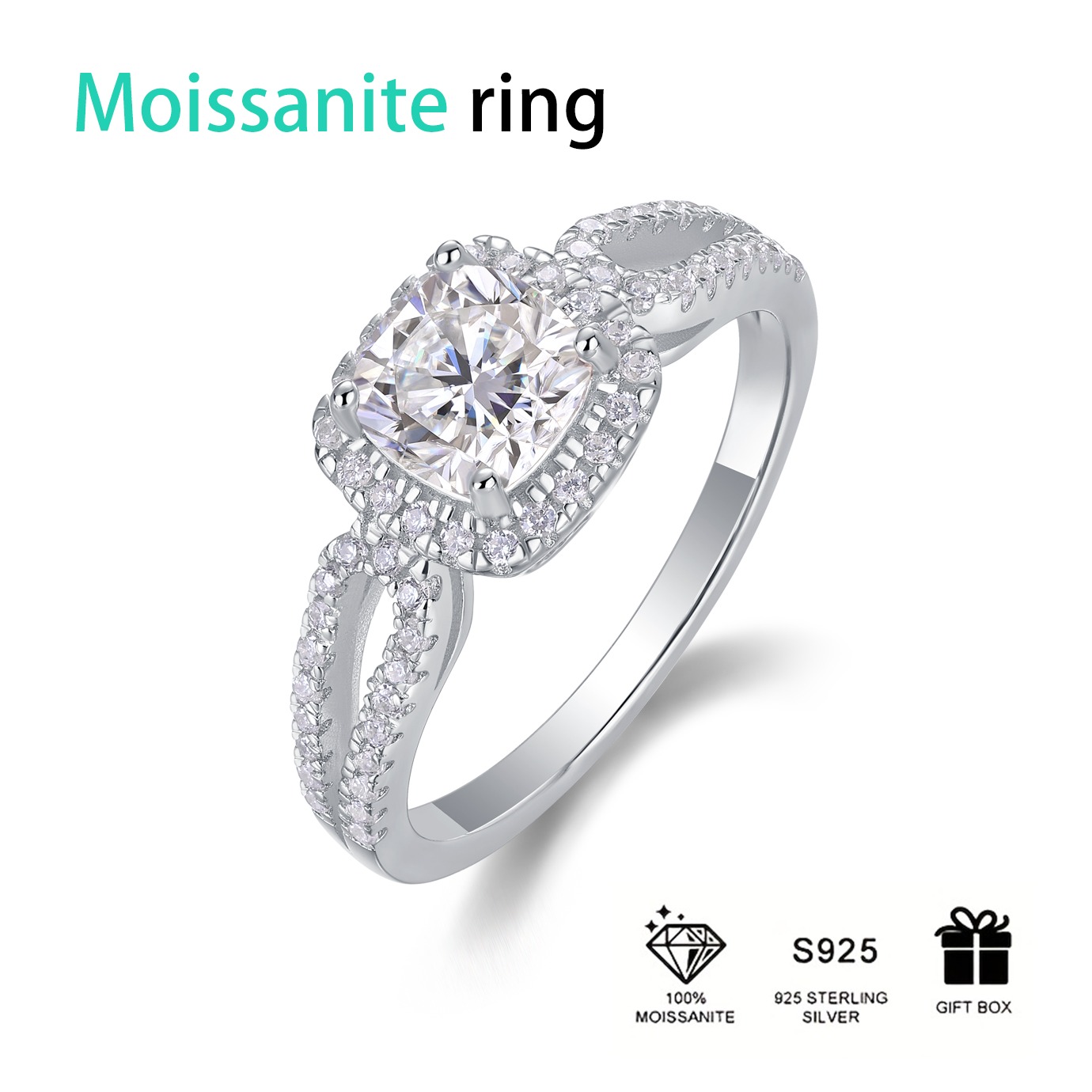 Jewelry Moissanite Jewelry Solitaire 1/2ct Six Claw 925 sterling silver Proposal Band Ring Moissanite Diamond Ring - Image 3