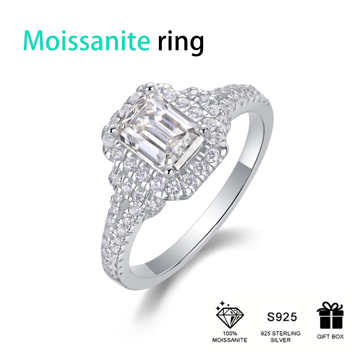 Jewelry Wedding Rings Couple Set Moissanite Ring 925 Sterling Silver Ring - Image 3