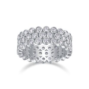 S925 sterling silver ring diamond moissanite love couple wedding engagement ring for women