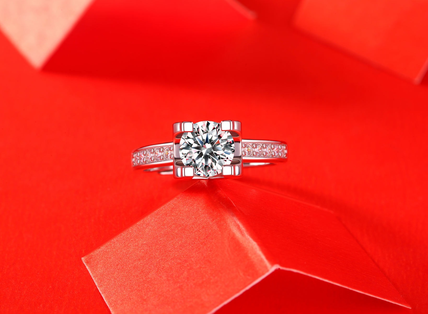 S925 Ring Jewelry For Ladies 1ct Moissanite Engagement Ring Sterling Silver Diamond White Couple Ring - Image 5