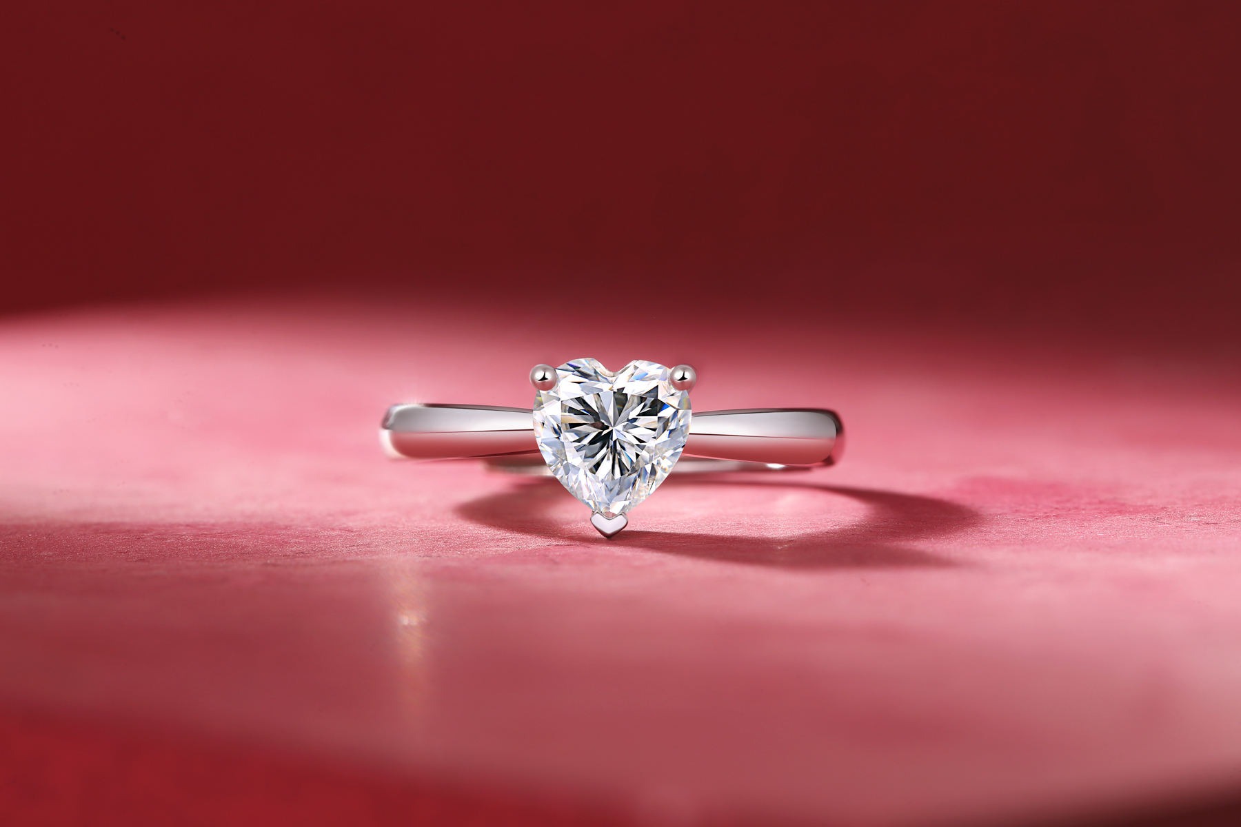 S925 sterling silver ring heart shape 1ct moissanite engagement wedding ring for women - Image 5