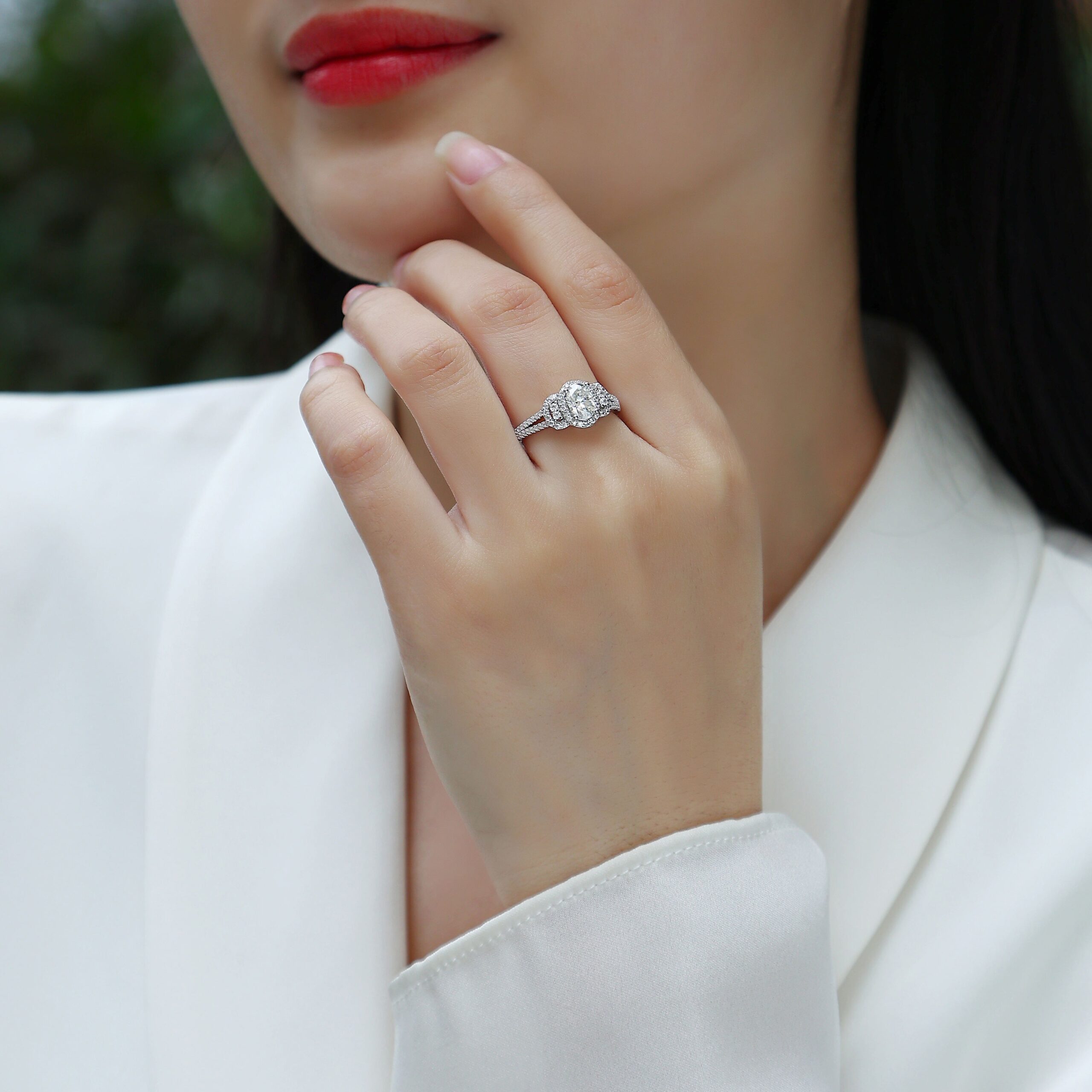 S925 sterling silver egg ring moissanite engagement wedding ring for women - Image 6