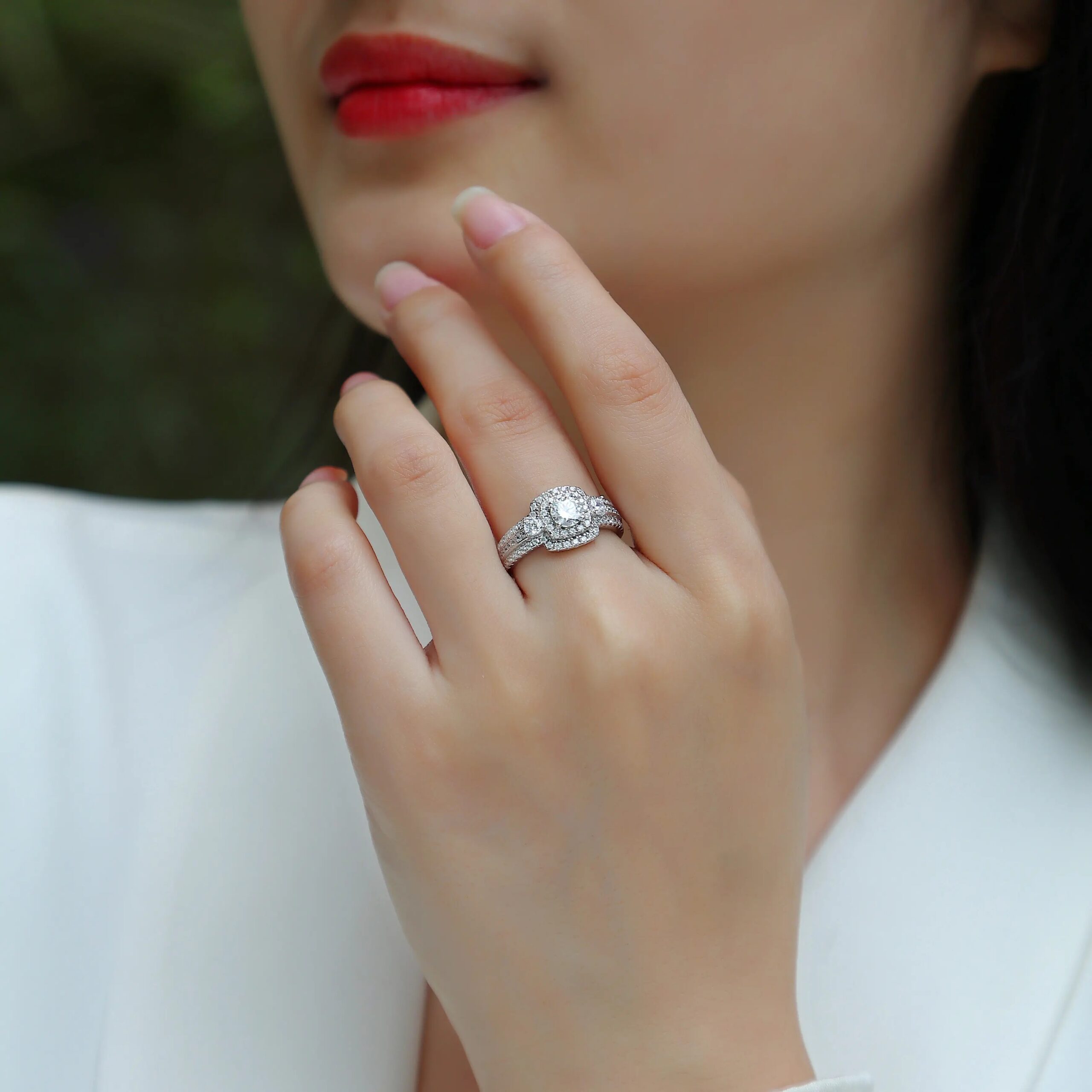 Wholesale 925 Sterling Silver Rings Customized 0.5ct Diamond Moissanite Rings Luxury Jewelry - Image 6