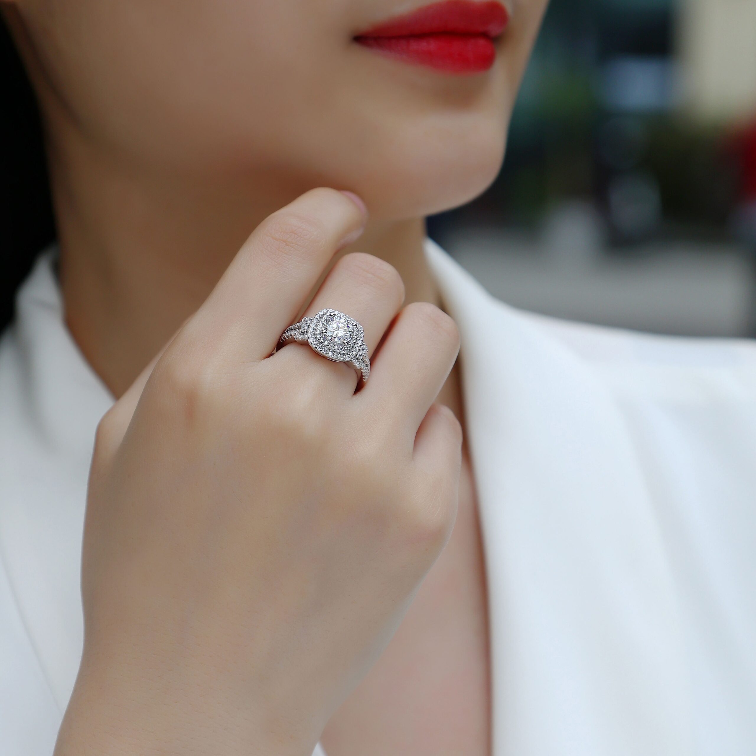 Women Mossinate Diamond Jewelry 925 Sterling Silver Ring 1ct Carat Diamond Moissanite Ring - Image 6