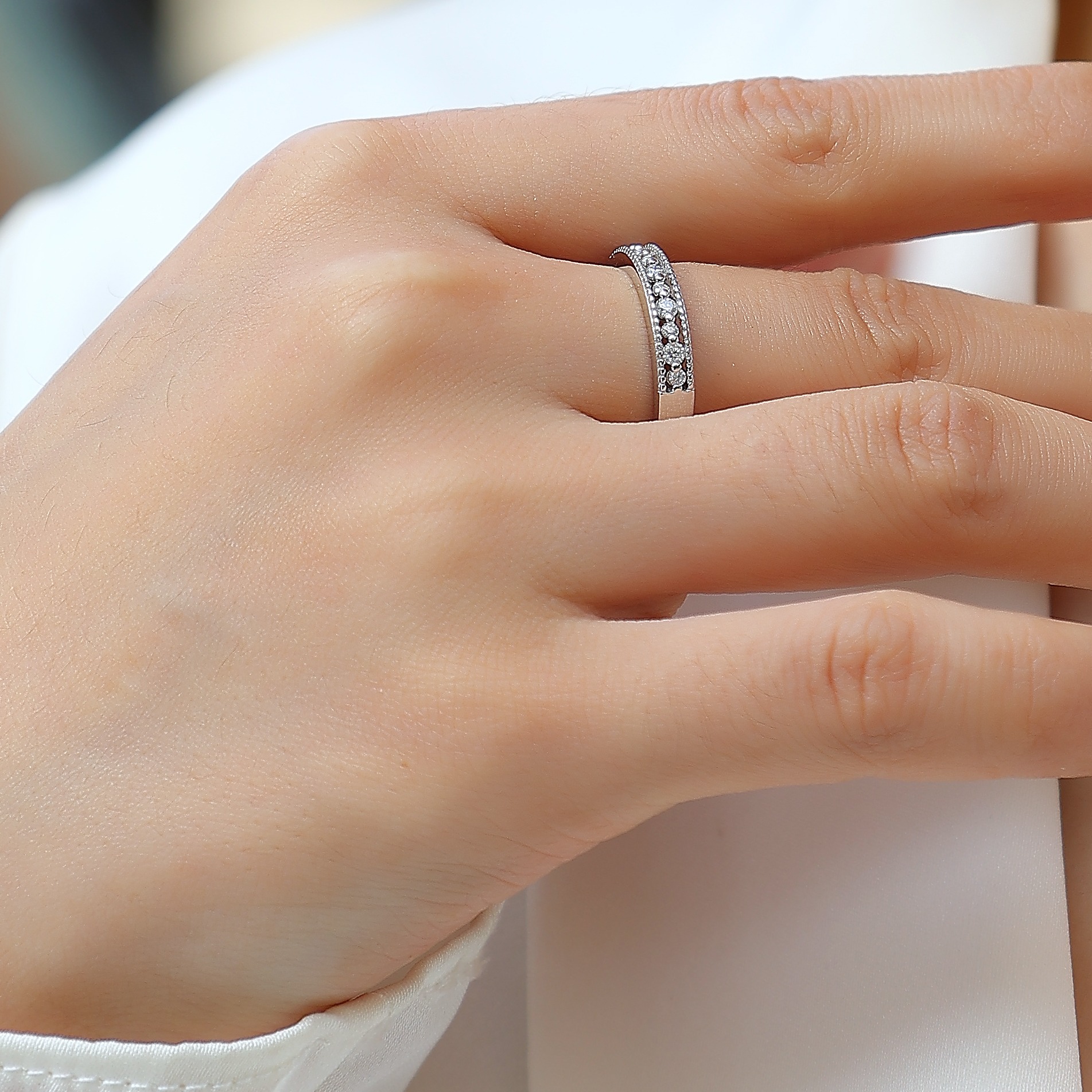 Women Mossinate Diamond Jewelry 925 Sterling Silver Ring 1ct Carat Diamond Moissanite Ring - Image 6