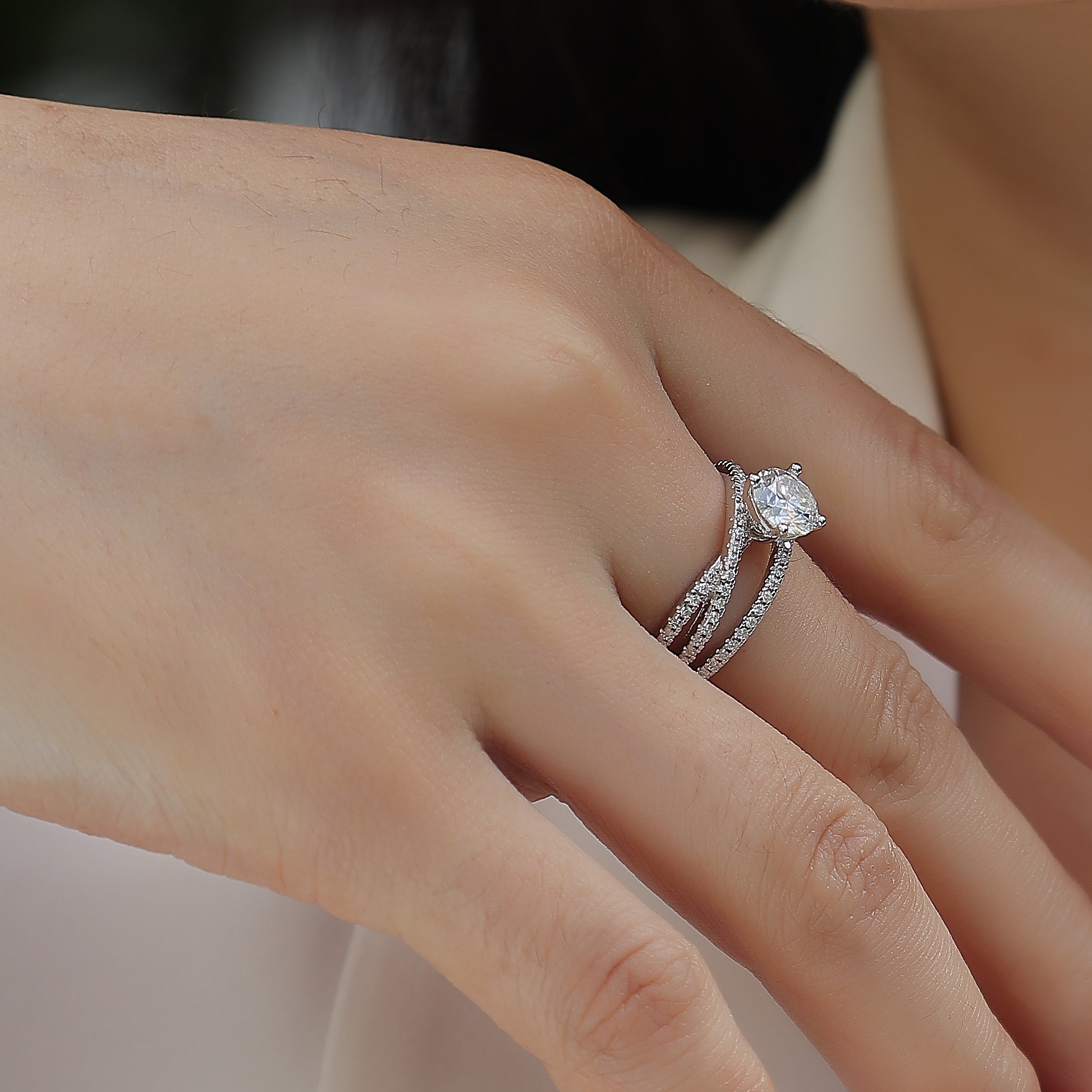 S925 moissanite pure gold ring designs for girls moissanite diamond ring - Image 6