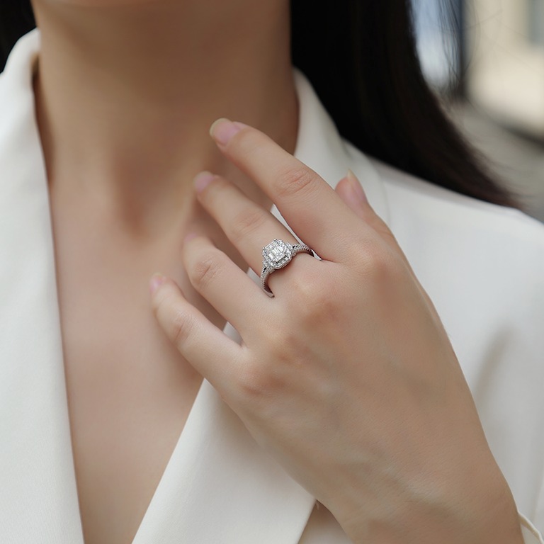 Wholesale 925 Sterling Silver Rings Customized1ct Diamond Moissanite Rings Luxury Jewelry - Image 6