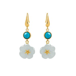 S925 sterling silver stud earrings and Tianyu flower earrings