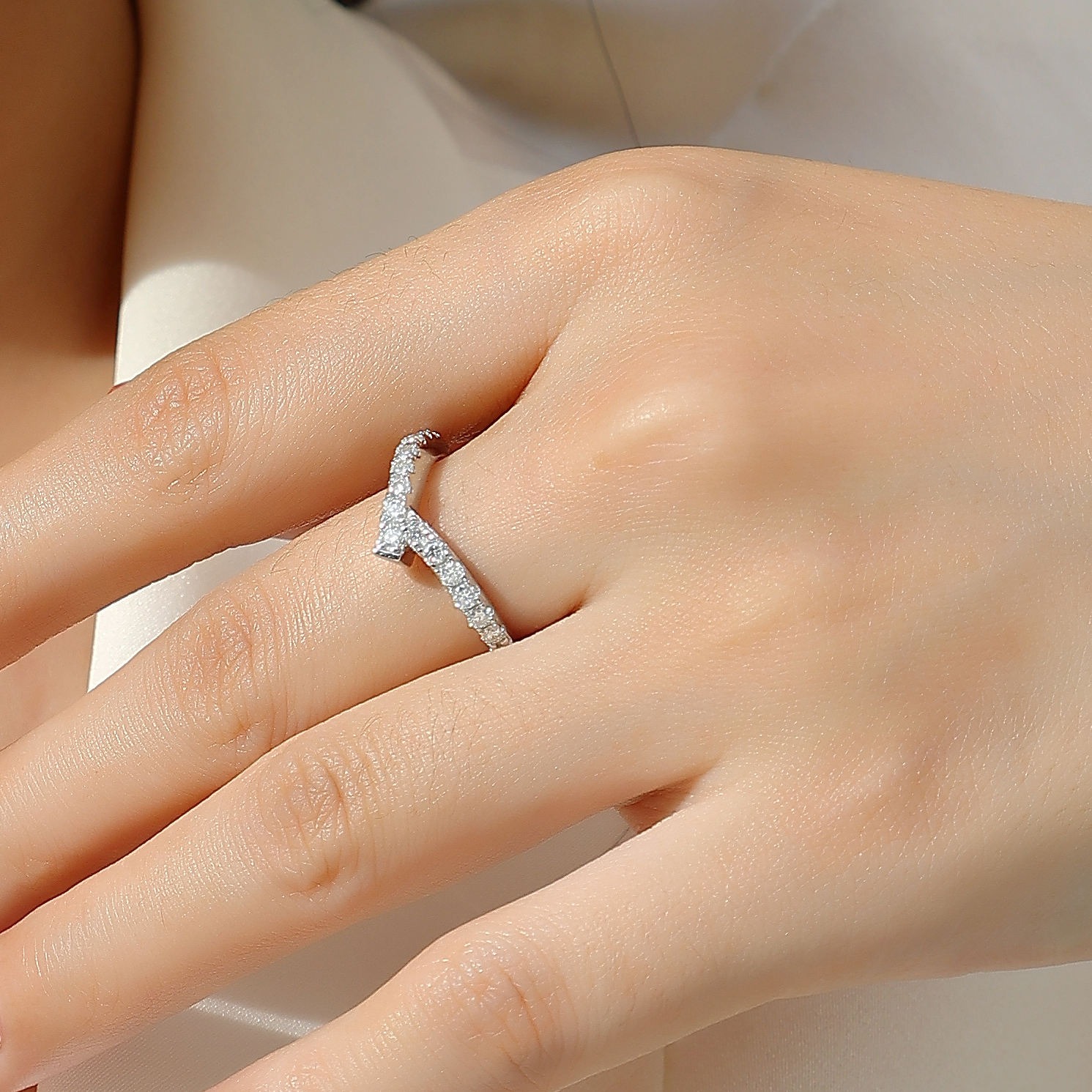 S925 Silver moissanite Ring VVS Baguette lab grown diamond Cross Ring 925 sterling silver moissanite rings No reviews yet - Image 7