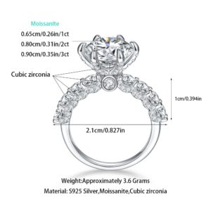 S925 Silver moissanite Diamond Engagement and Proposal Ring D Color VVS