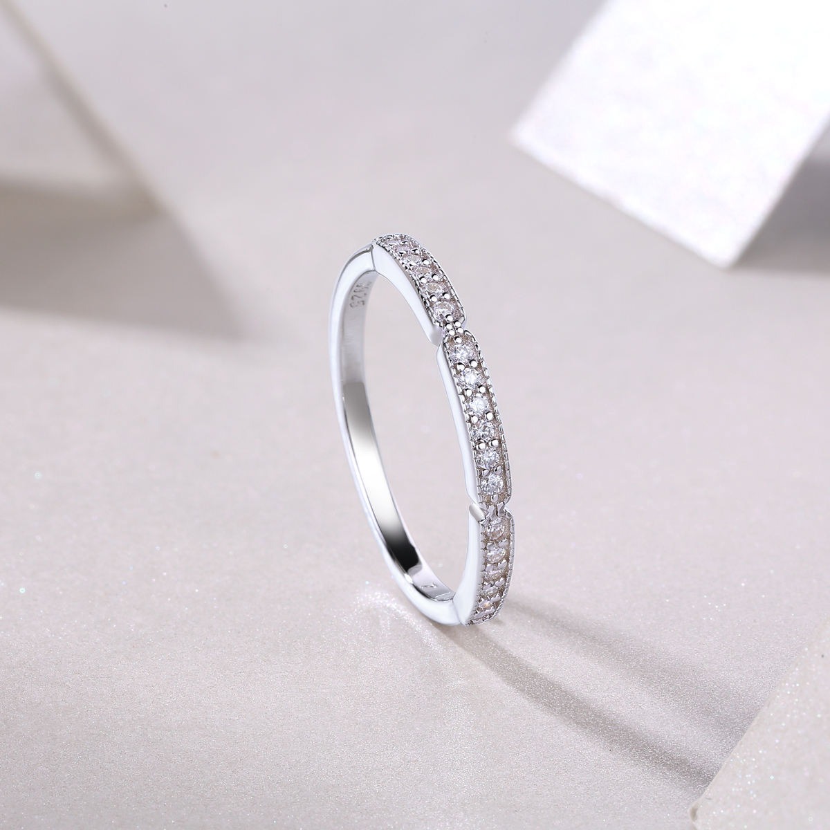 Moissanite Ring Silver Jewelry Women Gift Party Sterling Stone Wedding Technology party - Image 7