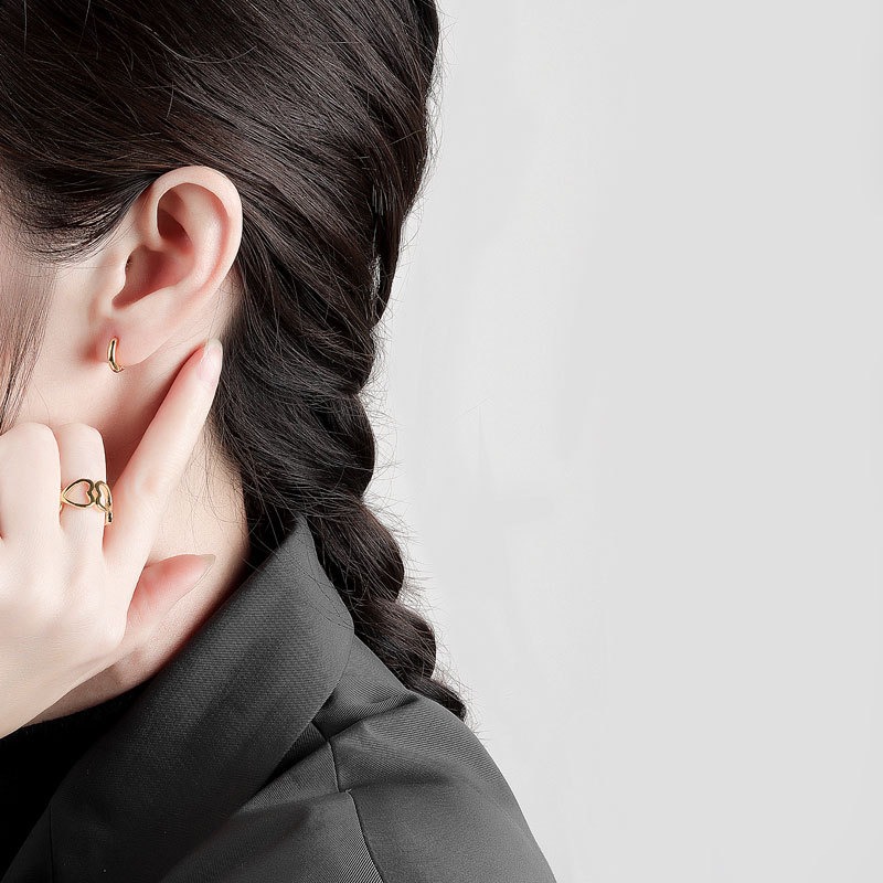 S925 sterling silver stud earrings glossy round earrings - Image 4