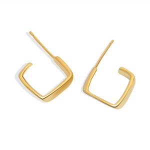 S925 sterling silver stud earrings irregular geometric ear clips