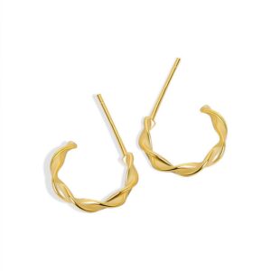 S925 sterling silver stud earrings twisted pattern earrings