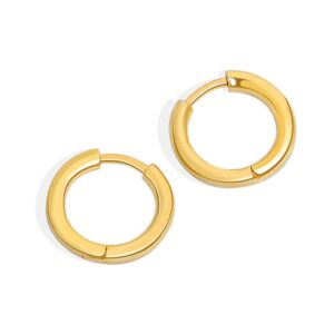 S925 sterling silver stud earrings glossy hoop earrings