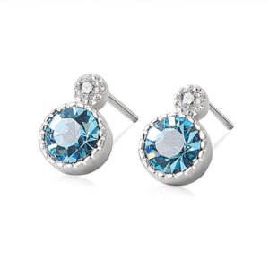 S925 sterling silver stud earrings Austrian crystal earrings