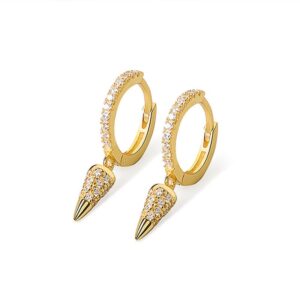 S925 sterling silver stud earrings geometric conical earrings