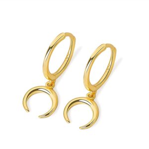 S925 sterling silver stud earrings moon earrings