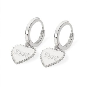 S925 sterling silver stud earrings heart-shaped love earrings
