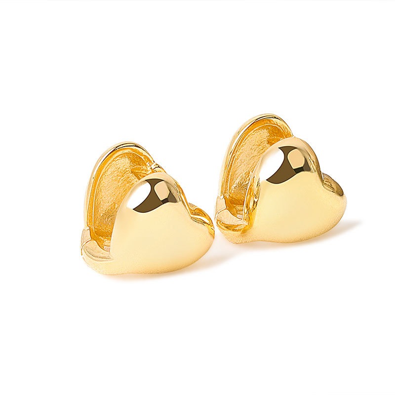 S925 sterling silver stud earrings heart-shaped earrings