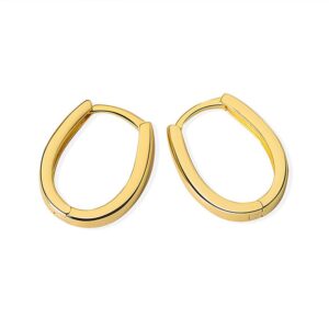 S925 sterling silver stud earrings geometric oval earrings