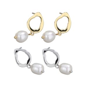 S925 sterling silver stud earrings and pearl earrings